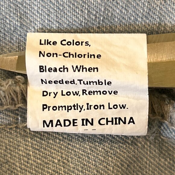 Chou Yatou NWT SZ XXL Blue Denim Midi Jacket Duster / Dress Western Boho Retro - Picture 12 of 12